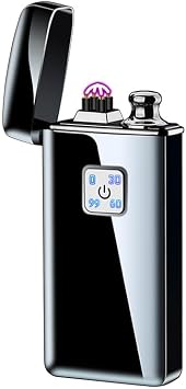 Arc Lighter Soft Flame Lighter Electric Lighter 2 in 1 USB Rechargeable Lighter Ten Thousand Matches Kerosene Lighter with Gift Box for Outdoor Indoor Black