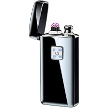 Arc Lighter Soft Flame Lighter Electric Lighter 2 in 1 USB Rechargeable Lighter Ten Thousand Matches Kerosene Lighter with Gift Box for Outdoor Indoor Black