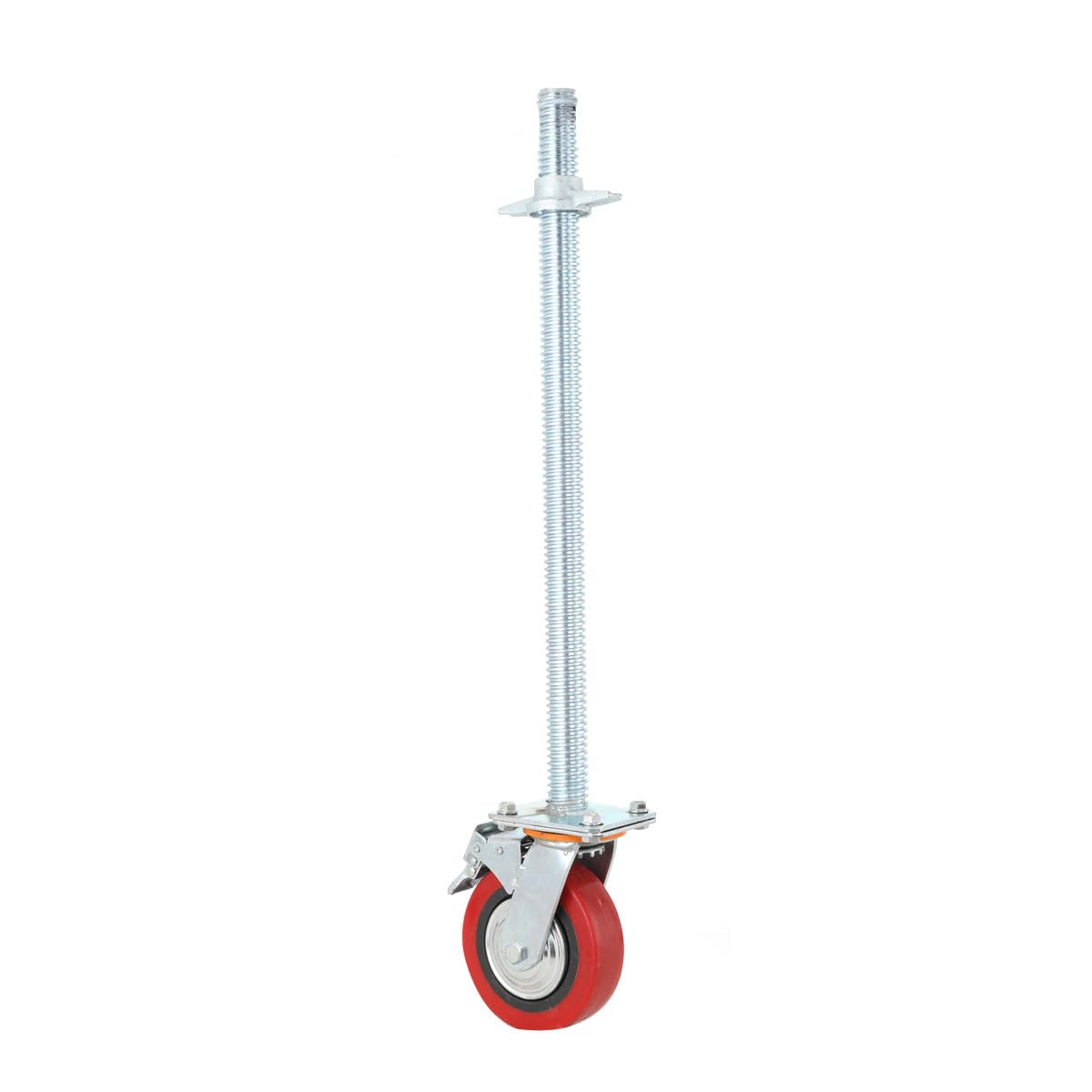 LALABU 4 Stück Gerüstrollen 190mm,360° Drehbar Gerüsträder Rollfüße Spindelrollen mit Bremse,Lenkrollen für Gerüst Tragfähigkeit 750KG