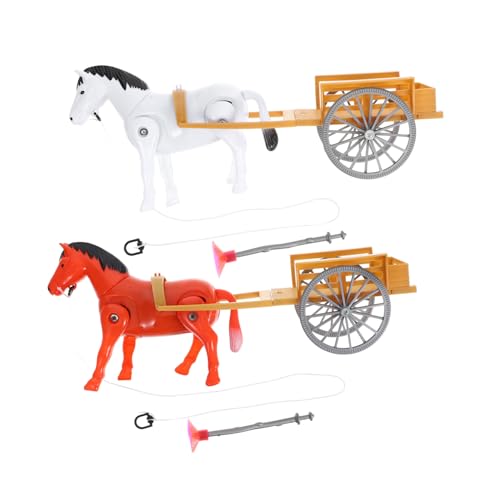 Milisten 2pièces Jouet Rotatif Électrique pour Chevaux Lot de Jouets De Charrette pour Garçon Fille Éducatifs Et Amusants