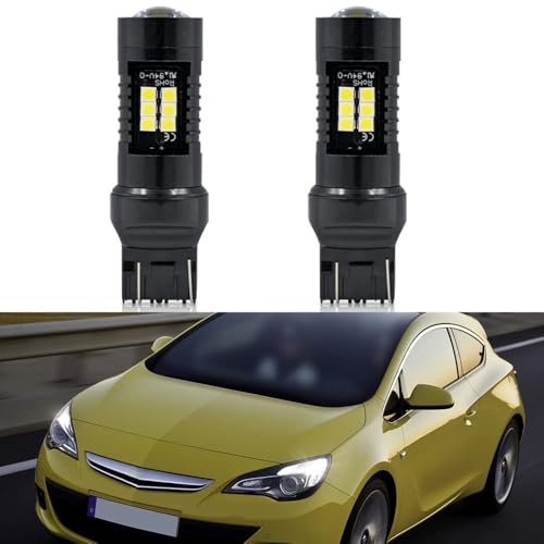 NSLUMO Lot de 2 ampoules LED DRL pour feux de circulation diurnes T20 7443 W21/5 W pour Op.el Astra J 2009-2018 Xenon Blanc Canbus LED DLR City Lamp