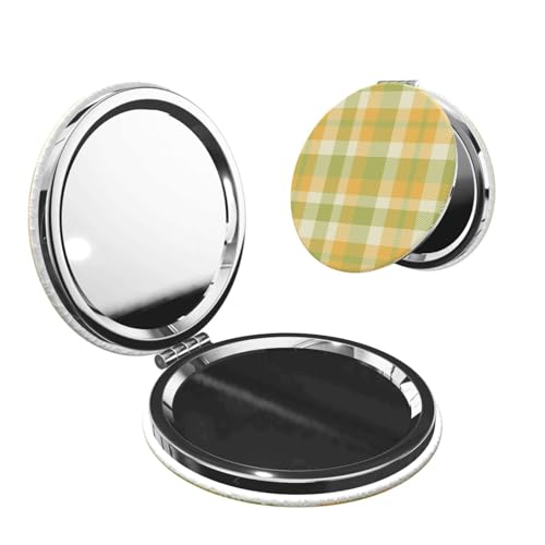 CRAYUKT Retro Plaid Pattern Tartan Scotland Pocket Mirror Portable Foldable Magnifying Mirror Small Travel Mirror Makeup