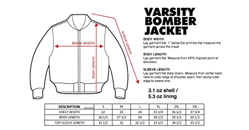 Shaka Wear VBJ03_XL Men’S Bomber Jacket – Classic Padded Relaxed Fit Water Resistant College Baseball Varsity Coat Vbj03 Navy 1Xl thumb #3
