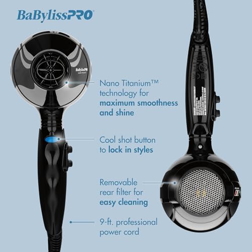 Professional Hair Dryer: BaBylissPRO Nano Titanium Portofino 2000-Watt