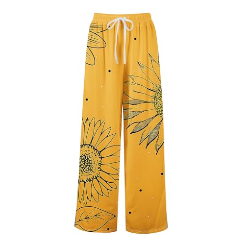 GOFULY Wide Leg Flowy Pants for Women Summer 2025 Beach Palazzo Pants High Elastic Waist Drawstring Side Slit Pockets Trouser3