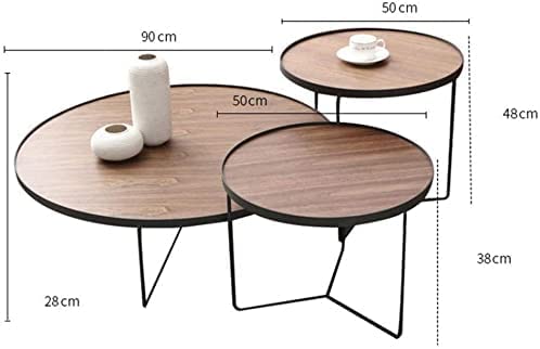 dtkmkj Beistelltisch Nesting Couchtisch Set 3 Beistelltisch Couchtisch Laptop Tablet Computer Möbel Dekoration – Bild 4