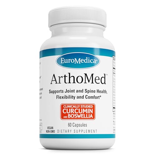 Euromedica ArthoMed - 60 Capsules - Clinically Studied Boswellia & Curcumin, Devil’s Claw - Joint & Spine Health, Cartilage Formation, Flexibility, Comfort - 30 Servings
