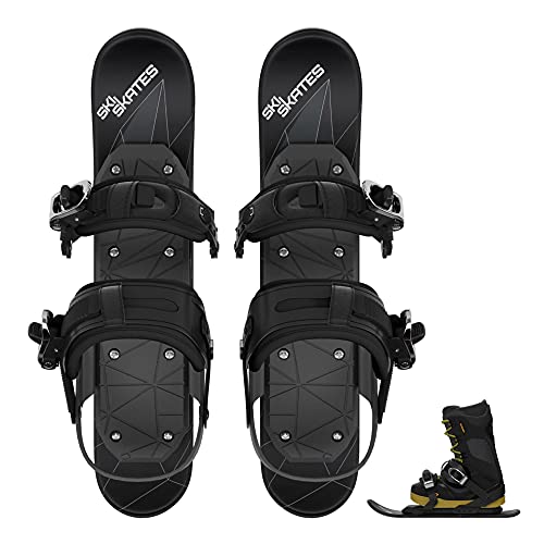 Skiskates - Mini Patines Cortos para Nieve I Esquís Patinaje Snowblades Skiboards I Patines para la Nieve I El Esquí más Corto (SNB/Black)