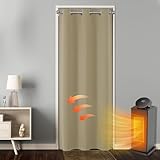 Joydeco Cortina Dormitorio Salon Opaca con Ojales 1 Pieza 132x210 CM, Beige