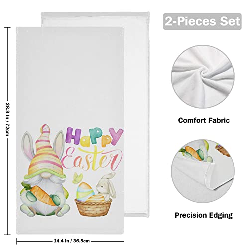 Vdsrup Happy Easter Bunny Hand Towels Spring Rabbits Egg Hunt Towel Set Of 2 Small Bath Towels Soft Guest Face Towel Bathroom Decorations Thin Kitchen Tea Dish Towels 14X28 In #TOP1
