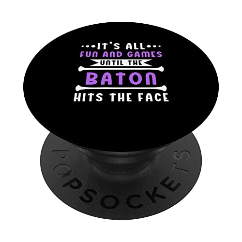 Majorette Twirler Baton Twirling PopSockets Swappable PopGrip, Black