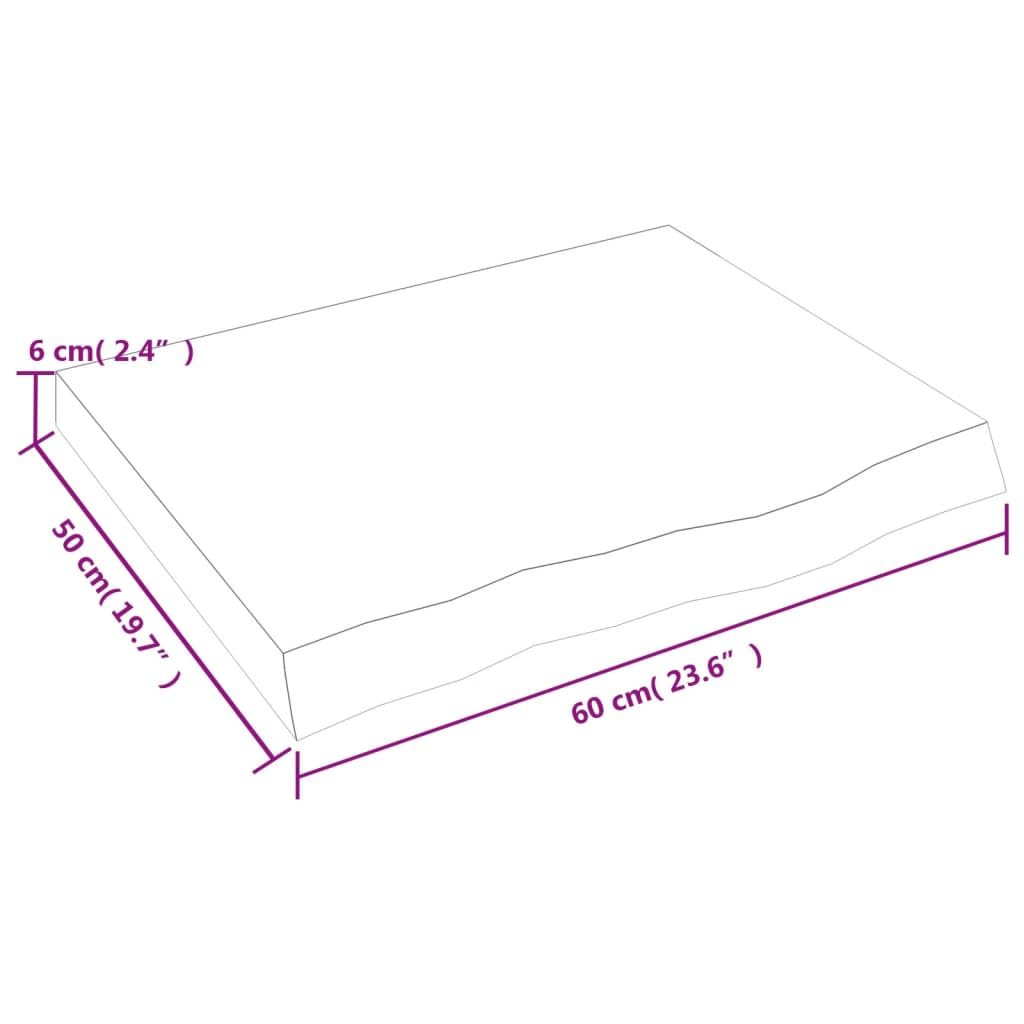 vidaXL Étagère Murale 60x50x(2-6) cm Bois de chêne Massif Non traité