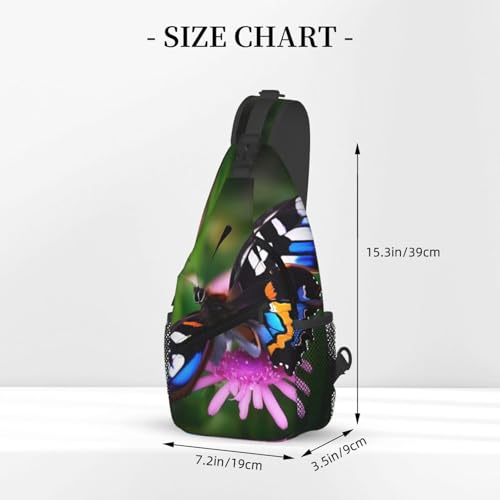 Mochila urbana bandolera con estampado de mariposas miniatura 3