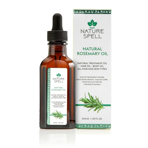 Nature Spell Rosemary Oil for Hair Growth Pre-Diluted Scalp Oil, Stimulates Growth, Strengthens Dry and Damaged Strands