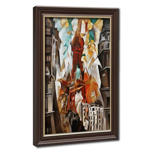 Impression sur toile Tour Eiffel Delaunay grand cadre mural 61x91
