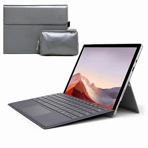 Gray 1,FAYGAOAI Surface Pro 7+/Pro 7/Pro 6/Pro 5/Pro 4/Pro 3 12.3" 用キーボードケース、7色バックライト、スマートトラックパッド、マグネット式取り外し可能ワイヤレスキーボード、Sペンホルダー