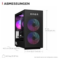 HP Omen GT16-1279ng 35L Gaming Desktop PC, AMD Ryzen 7 9800X3D, 32GB DDR5-SDRAM, 2TB SSD, NVIDIA GeForce RTX 5070 Ti, Tower PC, Windows 11 Home, Black Metal – Ansicht 8