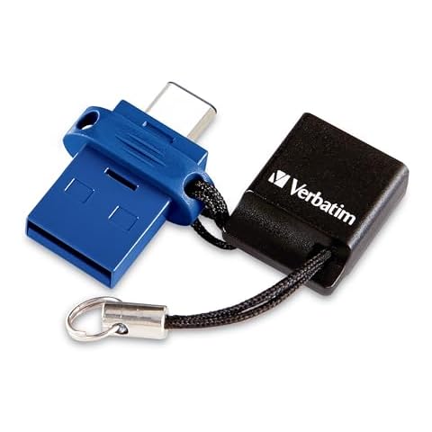 Verbatim 32GB Store ‘n’ Go Dual OTG USB 3.2 Gen 1 Flash Drive for USB-C Devices – 2 in 1 Type C Thumb Drive Cover