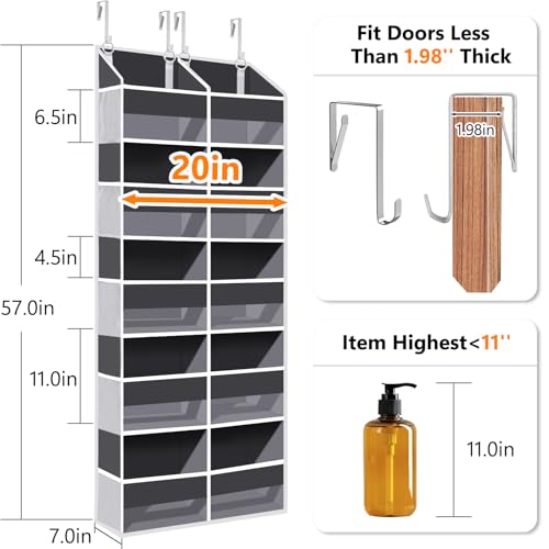 Heavy Duty Over Door Organizer with 5 Tiers and Pockets - Image 3