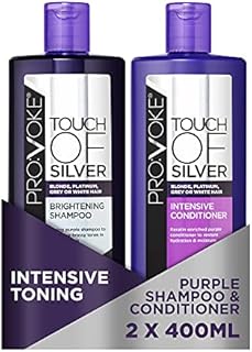 PROVOKE Touch Of Silver Brightening Purple Shampoo & Intensive Conditioner 400ml, Neutralises Yellow & Orange Tones, Formulated With Violet & Blue Pigments