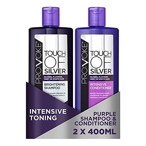PROVOKE Touch Of Silver Brightening Purple Shampoo & Intensive Conditioner 400ml, Neutralises Yellow & Orange Tones, Formulated With Violet & Blue Pigments Cover