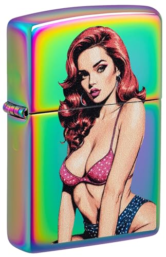 Encendedor Zippo Pop Art niña pin-up multicolor miniatura 1