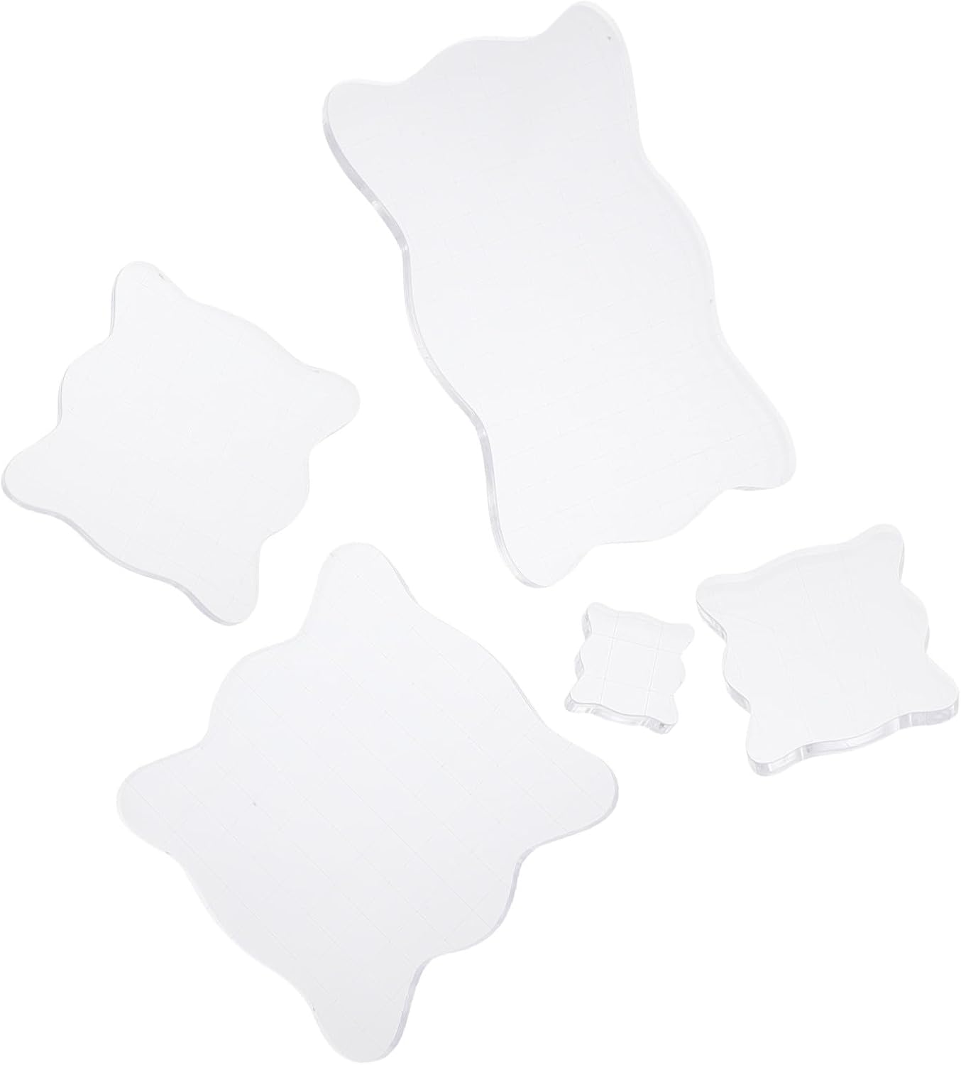 NUOBESTY 5pcs Acrylic Stamp Blocks Lines for Scrapbooking DIY Crafting Seal Handle
