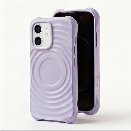 Image of amazon basics Shockproof Case for iPhone 11 | Ripple Pattern | Camera Protection | Protective Cover with Enhanced Grip & Wireless Charging Support - Light Purple