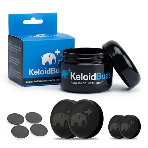 KeloidBuds Pressure Earrings for Keloids - 4 Pieces of Cauliflower Ear Magnet Covered with Hypoallergenic Silicone - Keloid Earrings Pressure Clip with Neodymium Magnet Offers Optimal Compression