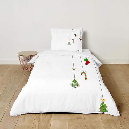 FANSU Kinder Bettwäsche Set 2 teilige Weihnachtsbaum Bedrucktes...