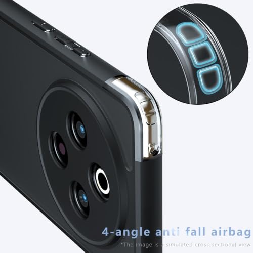 Image of Matte PC+TPU Phone Case for Vivo T4 5G / iQOO Z10 5G, Air Bag Protection, Anti-Fingerprint, Micro Arc Edge, Never Turns Yellow, Skin-Friendly Feel, Black