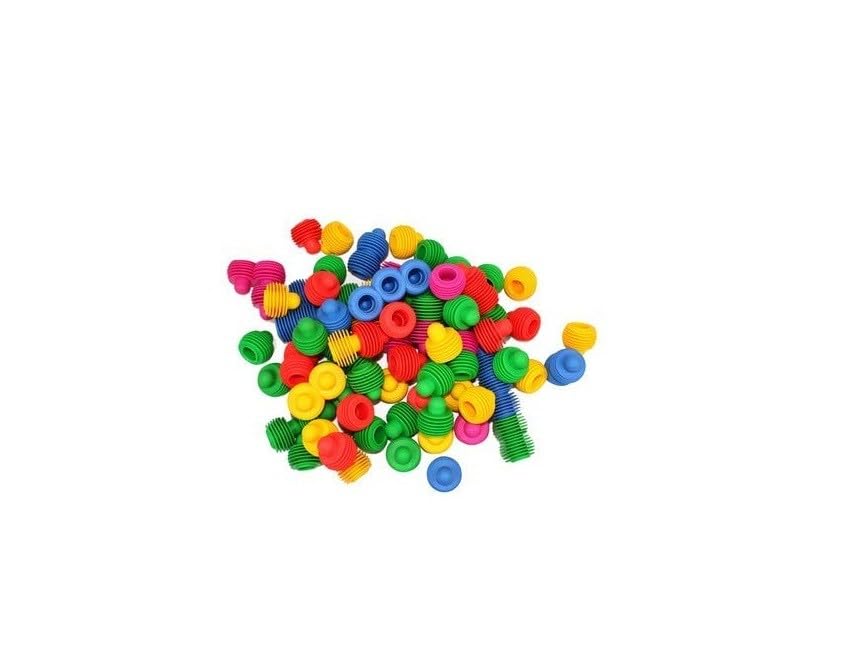 Image of Little Fingers Preschool Beads for Kids - Toddler Crafts with Travel Tote - Montessori Toys for Toddlers Occupational Therapy Fine Motor Skills Toys (Sensory Links), Multicolor