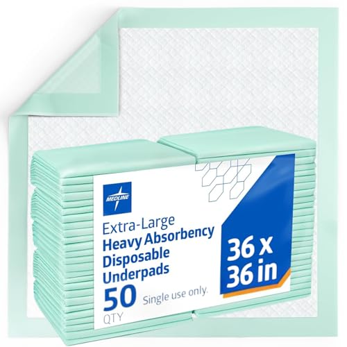 Medline Disposable Adult Bed Pads, 36x36, 50 Pack