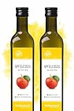 Apfelessig naturtrüb BIO 1000ml (2x 500ml) I rein, unverarbeitet, unpasteurisiert I Apfelessig ungefiltert mit Essigmutter von bioKontor