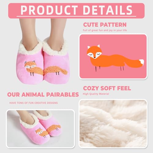 Image of G&Y Animal Pairable Slipper Socks for Women- Funny House Slippers Non-Slip Fuzzy Slipper Socks