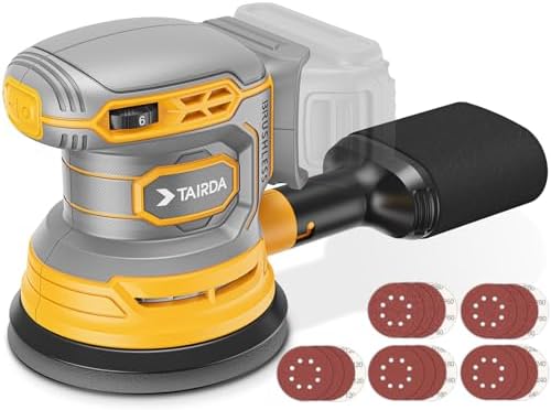 Cordless Random Orbital Sander Compatible for Dewalt 20v 60v Battery(NO Battery), Electric Palm Orbital Sander With Dust Collector, 6 Variable Speeds, 20Pcs Sandpaper For Sanding Polishing Woodworking