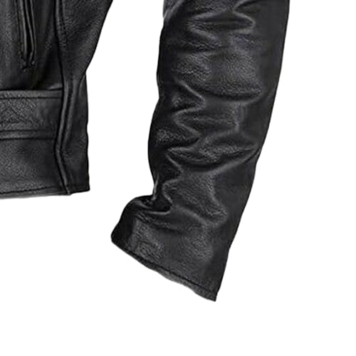 Men's Collar Casual Leather Jacket Lightweight Moto Jackets Men Zip Up Pocket Bomber PU Coat4