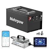 36V lithium golf cart battery, featuring a professional metal casing, golf cart Battery, 43.8V 25A charger, a mobile app, an LCD display, and a 200A battery management system