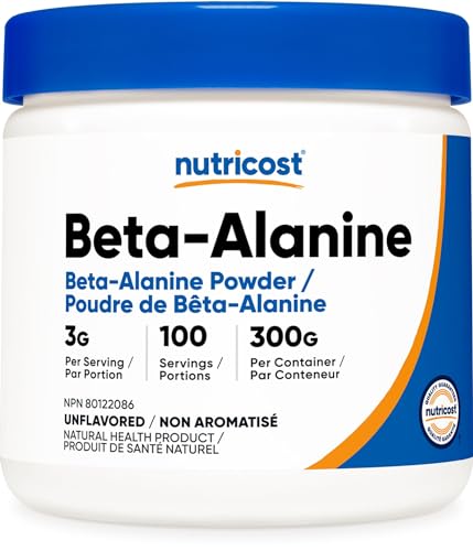 Nutricost Beta Alanine Powder 300 Grams (Unflavored) - 3 Grams Per Serving