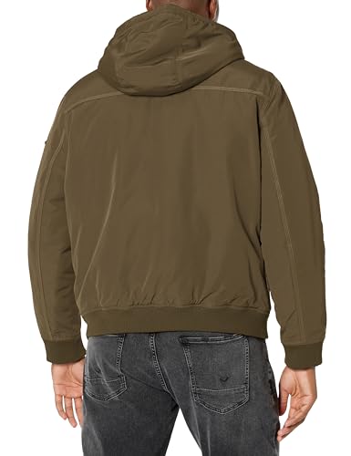Lucky Brand Men's Bomber Jacket with Faux Sherpa Lined Hood, Olive2