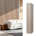 GreenClad Wood Slat Wall Panels for Wall, 4-Piece Acoustic Decorative Wood Panels for Interior Accent Walls, Sound Absorbing Wall Panels, 94" × 12.6" Each (White Oak)