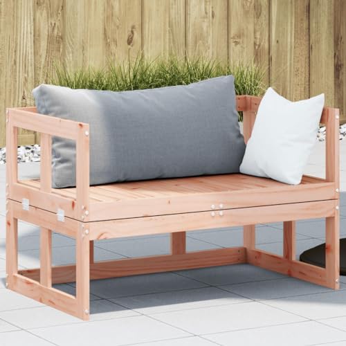 Design versatile 2 in 1: questo mobile da giardino multifunzionale in legno di douglas massiccio può essere facilmente trasformato da una panca da giardino compatta (100 x 60 x 63,5 cm) in un ampio divano da giardino (200,5 x 60 x 31,5 cm), ideale per un utilizzo flessibile su terrazza o veranda.