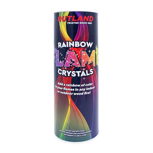 Rutland Rainbow Flame Crystals, Magical Multi-Colored Fire, Fire Color Changing Crystals (XXL 2.5 lb Shaker)