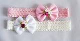 Complementos 232 bebe Pack de 2 diademas pelo para bebe con lazo y flores. Envío GRATIS 72h Entrega en buzón