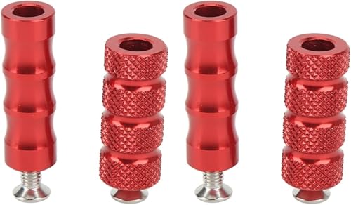 Leviers de vitesse de moto CNC rouge antidérapants avec repose-pédales lot de 2