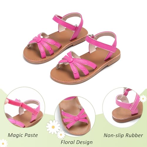 Image of GINFIVE Toddler Girls Sandals Little Girls Kids Summer Shoes Toddler Sandals