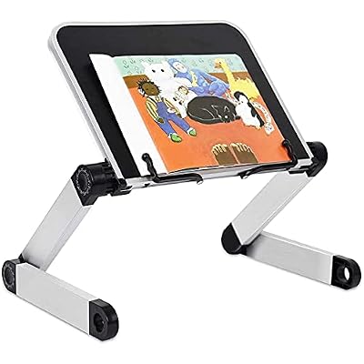 Book Stand, Book Holder Adjustable Height & Angle Ergonomic with Page Paper Clips for Reading Big Heavy Textbooks Music Books Tablet Cook Recipe Hands Free (Black)