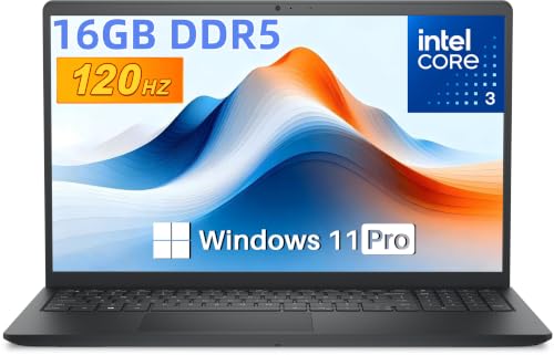 Image of Dell 15 DC15250 FHD 120Hz Laptop 16GB DDR5 1TB SSD Intel Core 3 100U | 10MB cache Up to 4.7 GHz, 15.6 inch FHD LED 250 Nits Anti-Glare, Wi-Fi6, Bluetooth5.3, Webcam, Copilot Key, Black, Windows 11 Pro