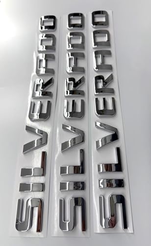 Image of 3PCS Badge Emblems for Silverado 2007-2020 for Silverado, Sierra, and Canyon - Fits 1500, 2500HD, and 3500HD Models (Chrome Silver)