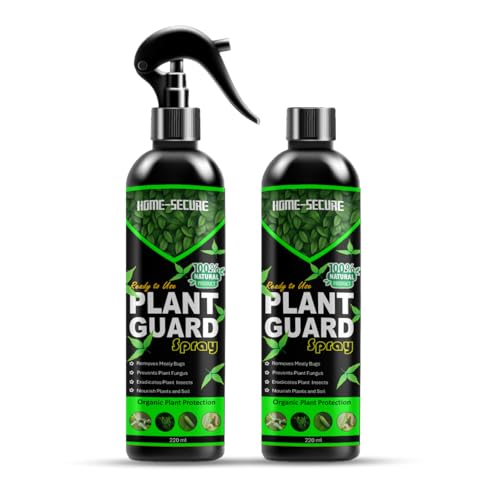 Home-Secure Plant Guard Spray | Ready to Use Organic Cold Pressed Neem Oil Spray for Indoor and Outdoor Plants Protection | Removes Mealybugs, Fungus, and Plant Insects (220 ml+220 ml)
